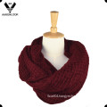 Lady Pure Color Soft Acrylic Knit Tube Scarf